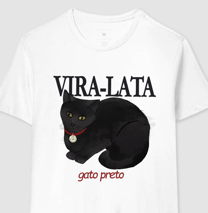 Camiseta Vira-Lata - Gato Preto