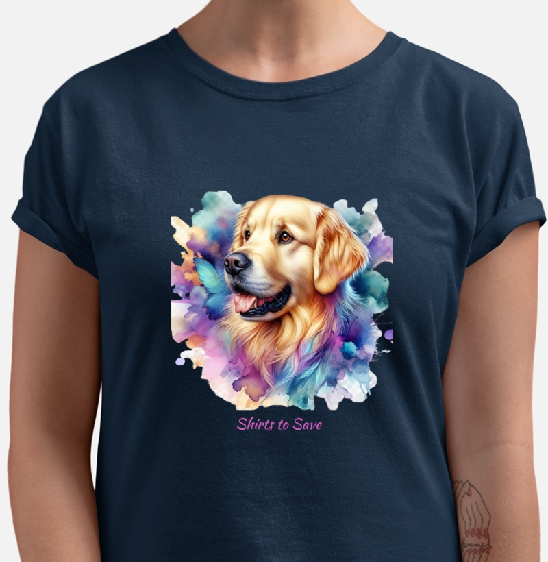 Camiseta Golden Retriever Aquarela Lunar