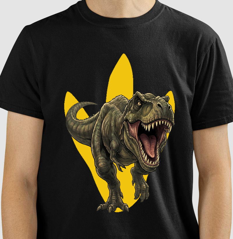 Camisa Algodão Estampada Dinossauro T-rex Furioso Premium Original