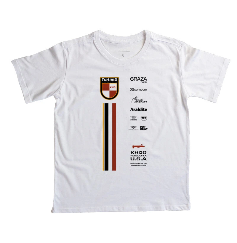 Camiseta algodão USA 2024 TUAREG Team e patrocinadores 