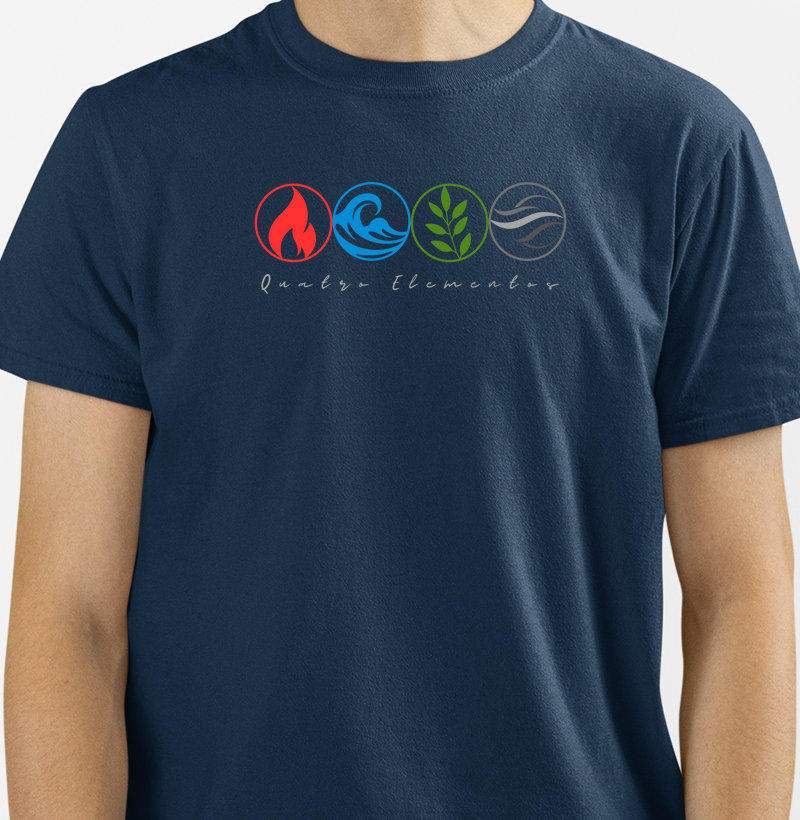 Camiseta 4 Elementos da Natureza Circ. Azul Marinho