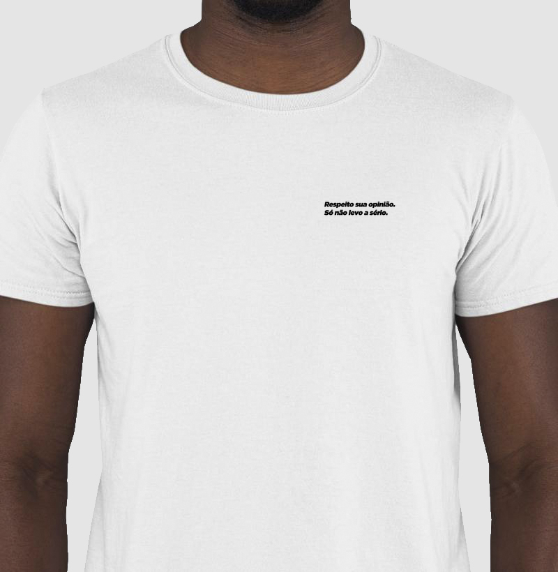 Frase - respeito sua opinião - texto preto