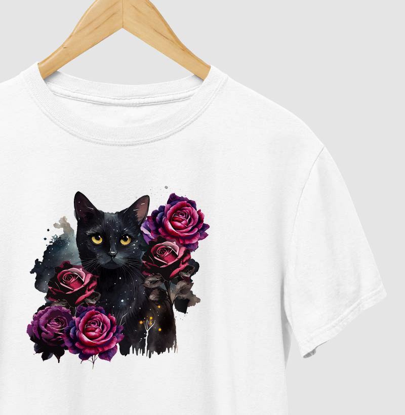 Flores e Felinos Gato Preto Flores SKU25048