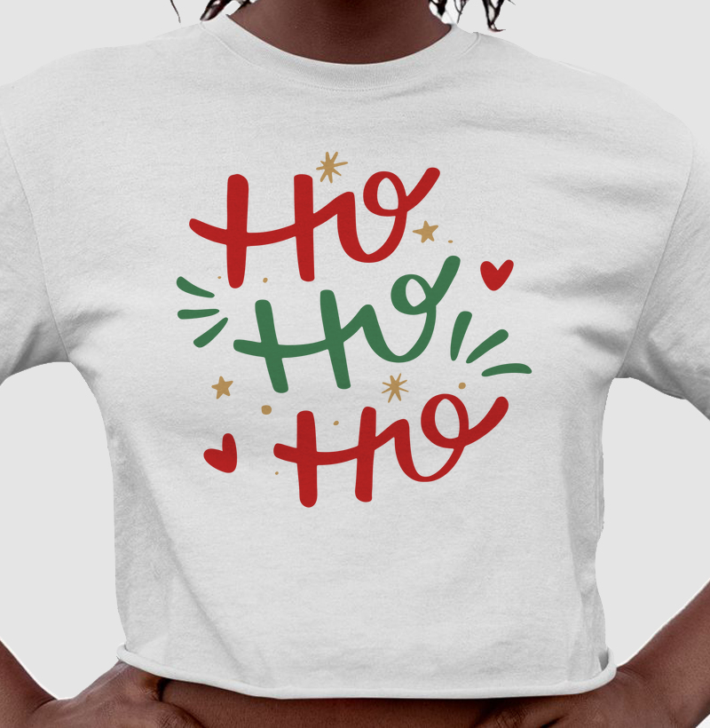 Camiseta cropped Ho Ho Ho