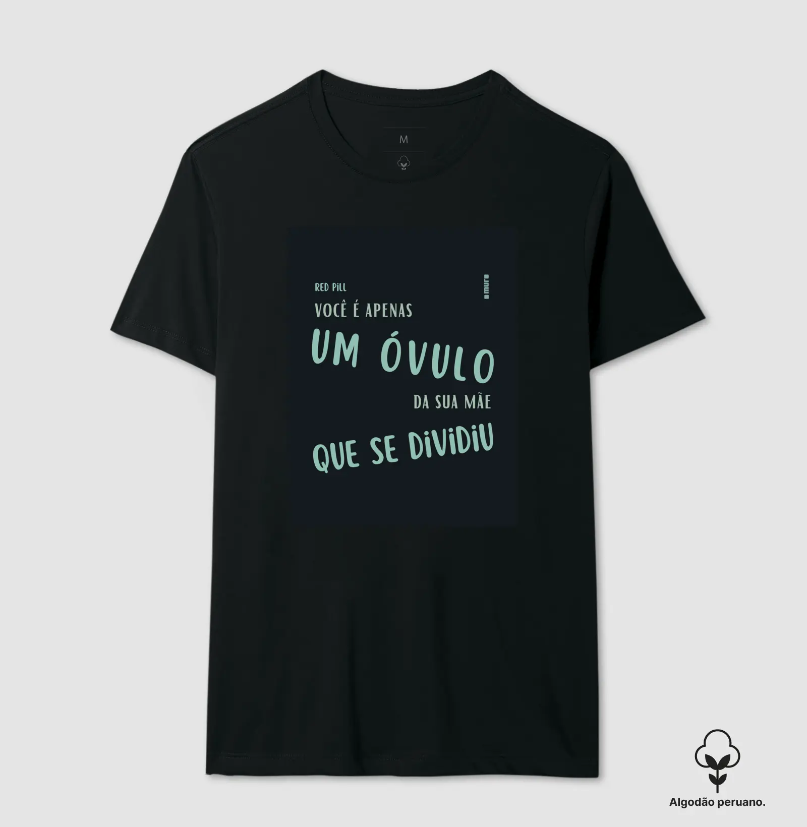 camiseta algodão peruano | apenas um óvulo | fundo escuro