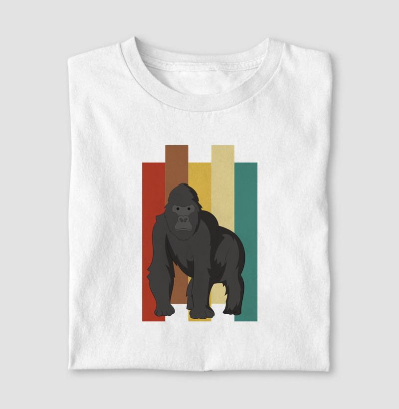 Camiseta Animalis Gorila Em Cores 100% Algodão