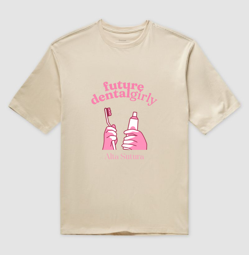 Camiseta Unissex Oversized 100% Algodão - Future Dental Girly