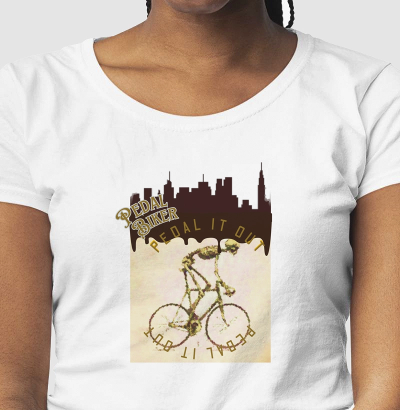 camiseta pedal biker esqueleto