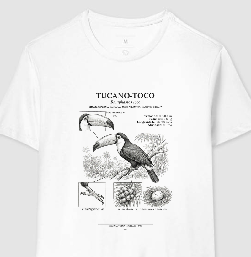 Camiseta Tucano-Toco Vintage | Coleção Enciclopédia Tropical