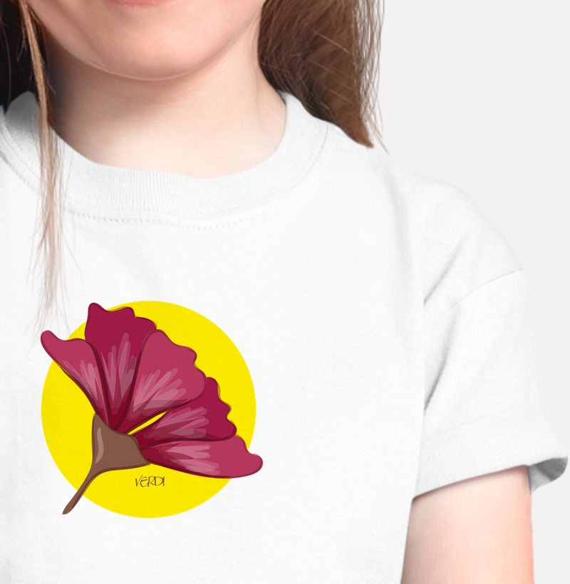 Flor rosa fundo amarelo