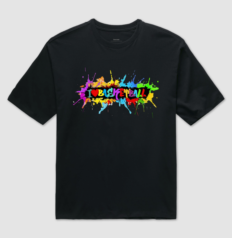 I love you basketball color art
