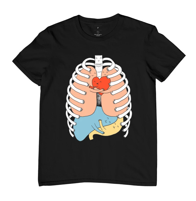 Camiseta masculina amor e órgãos 