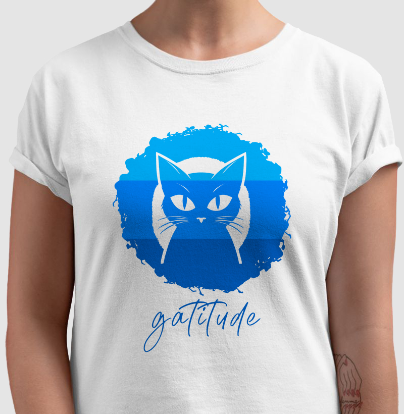 Camiseta Gatitude Azul