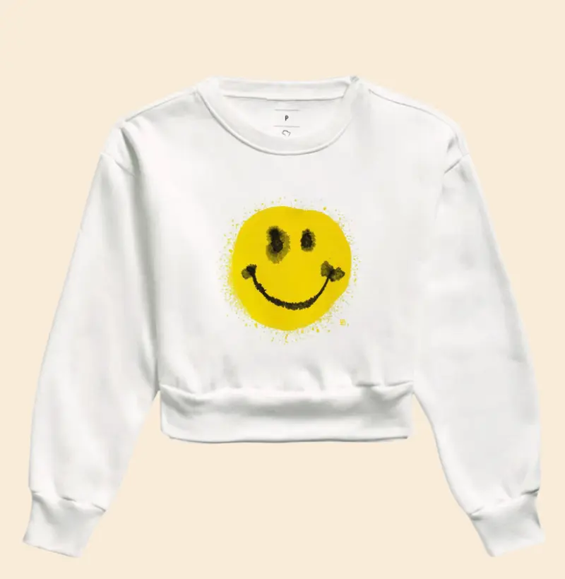 Cropped Moletom Sorrindo pra não surtar 