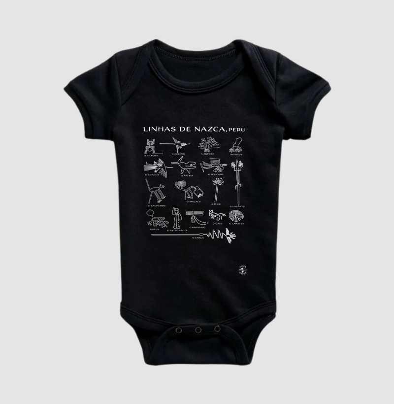 Body Infantil Linhas de Nazca (com nomes)
