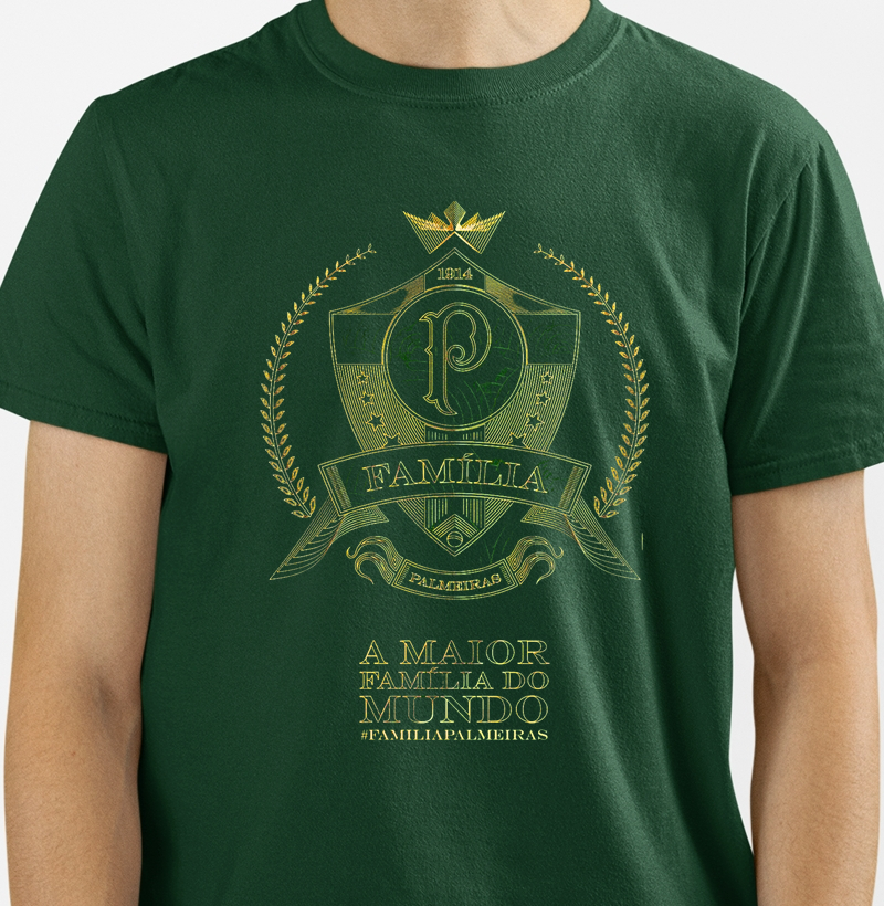 camisa 100%algodão, verde família Palmeiras 