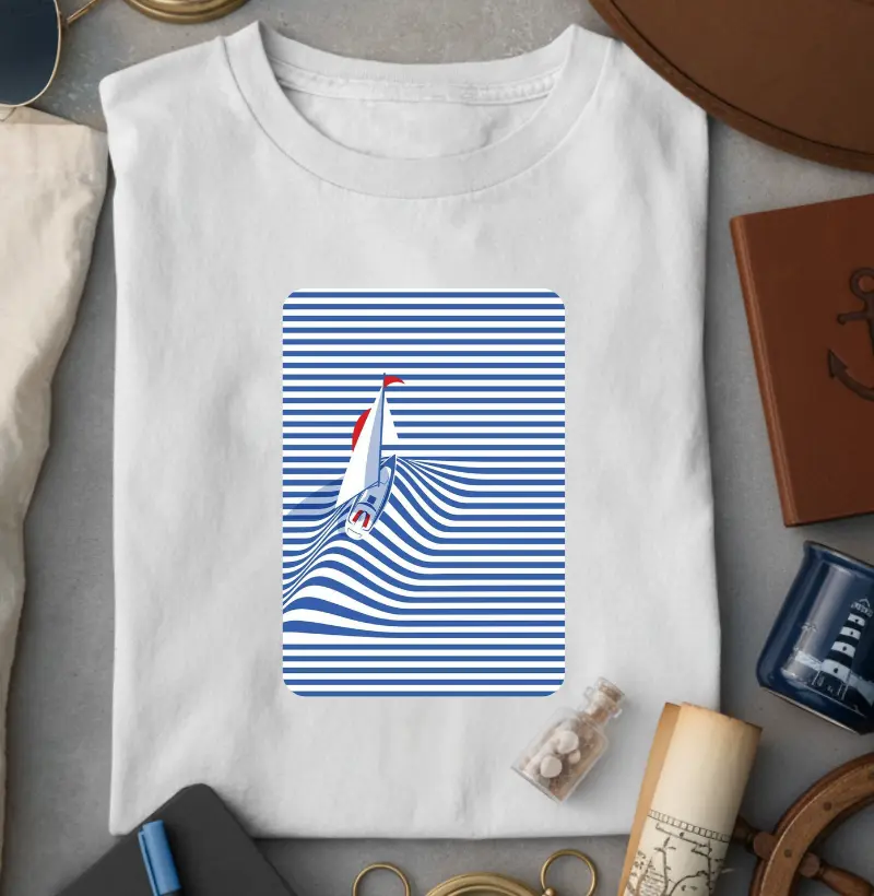 Ondas em linha - Algodão 30.1