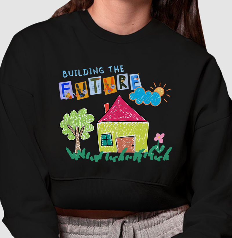 HONESTEE BUILDING FUTURE Cropped Moletom