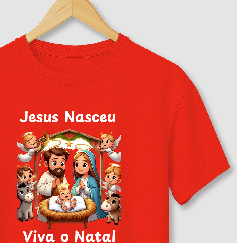 Camiseta de Natal Jesus Nasceu