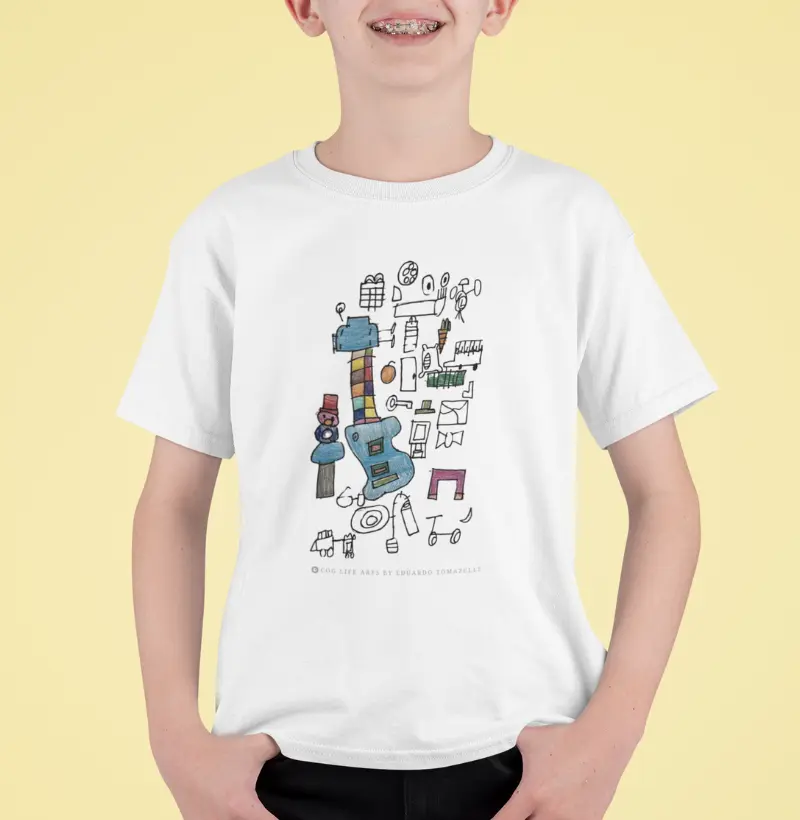 Camiseta Infantil Violão Azul by Eduardo Tomazelli