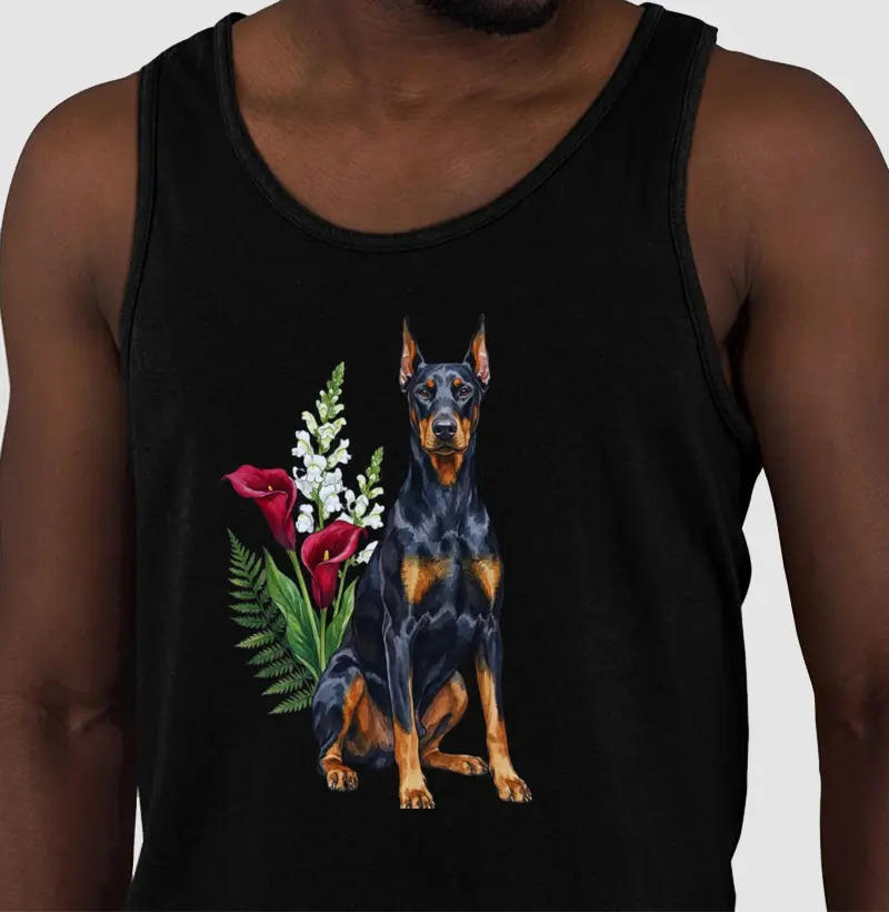 Doberman Floral Elegância