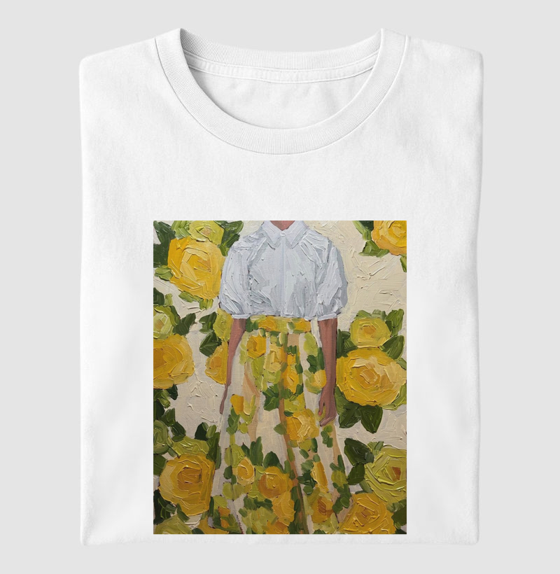 Yellow Flowers & White Shirt