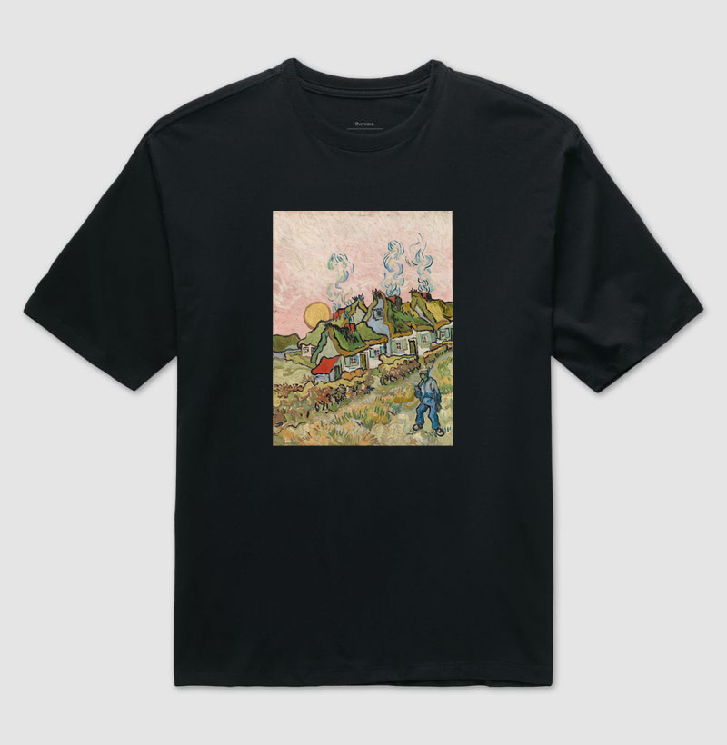 Houses and Figure by Vincent van Gogh