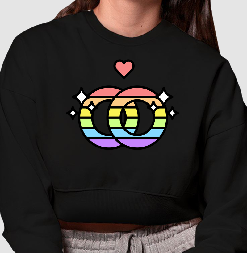 Moletom Cropped Arco-íris 