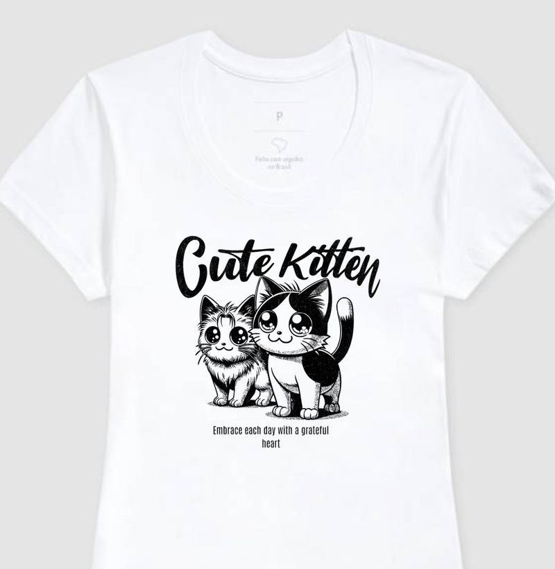 Camiseta Feminina -Cute Kitten-