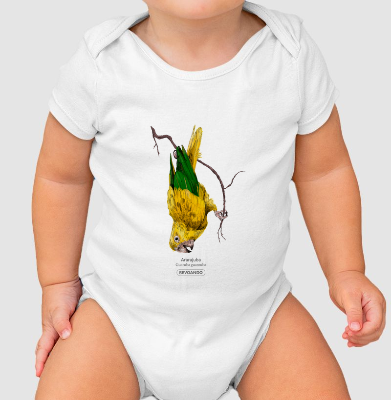 Aves do Brasil - Ararajuba - Body Infantil