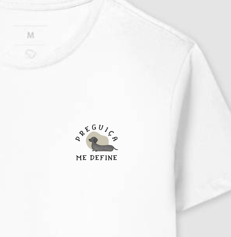 Camiseta Cachorro Salsicha - preguiça me define bolso