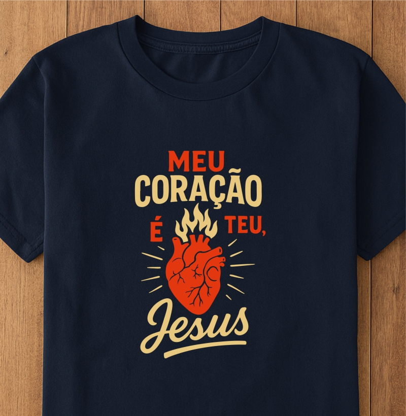 Camiseta meu coração é teu Jesus