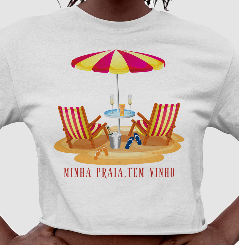 Camiseta Minha Praia tem Vinho
