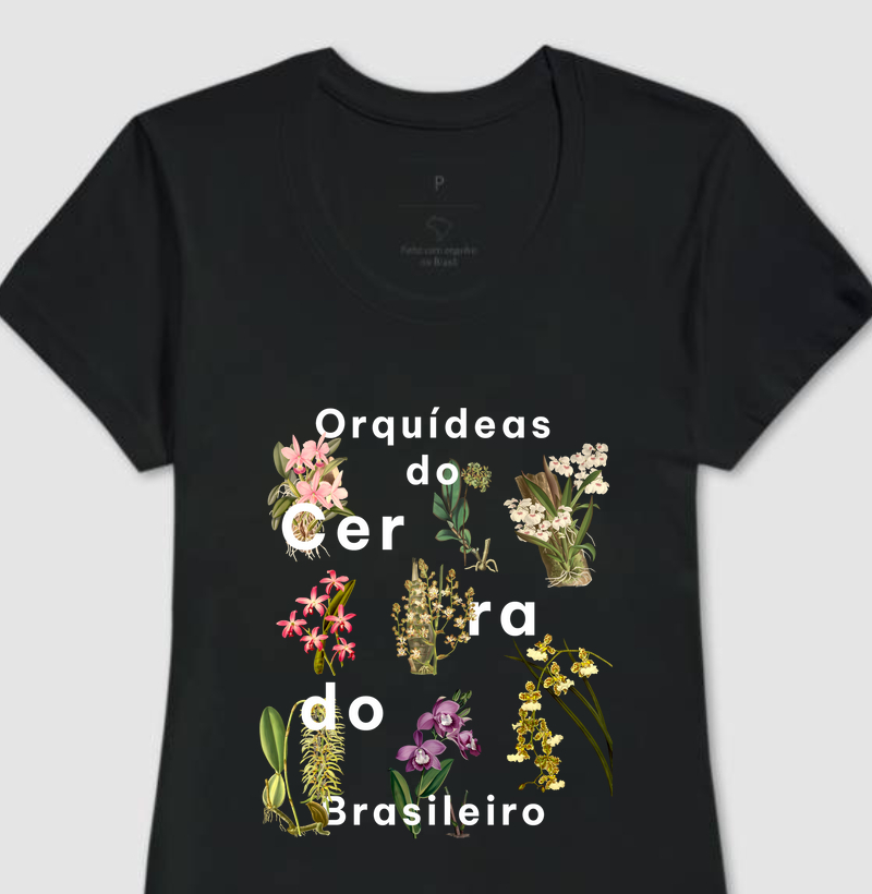 Camiseta Feminina Orquideas do Cerrado Brasileiro