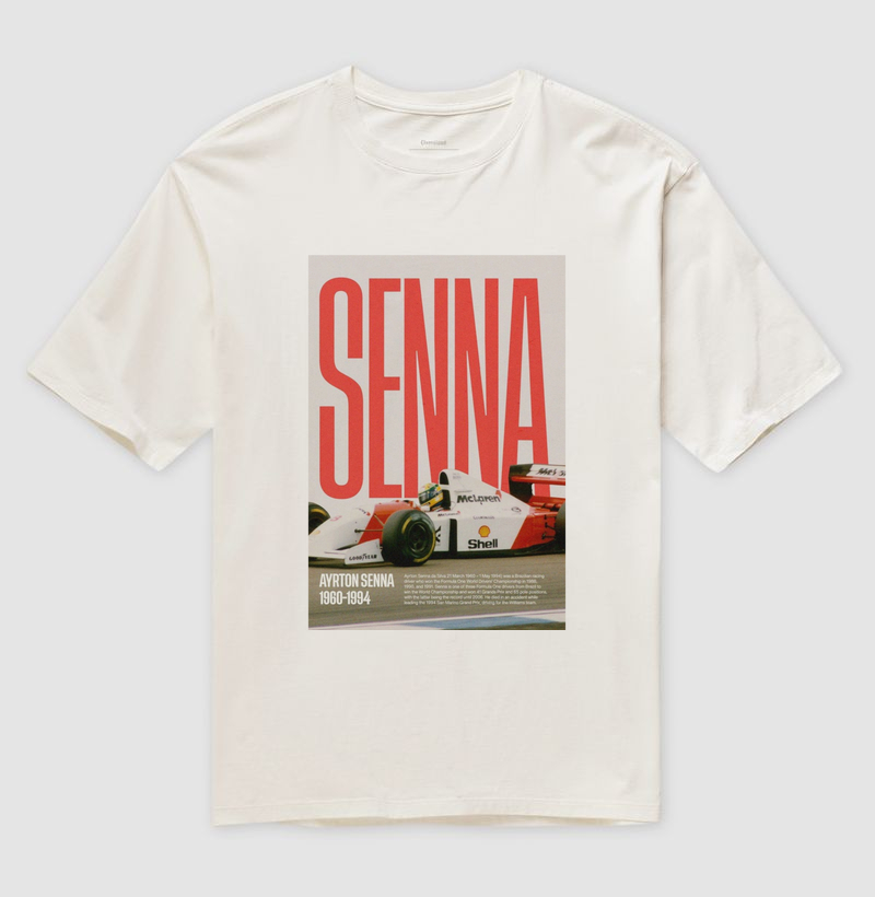Camiseta Oversized - Ayrton Senna carro