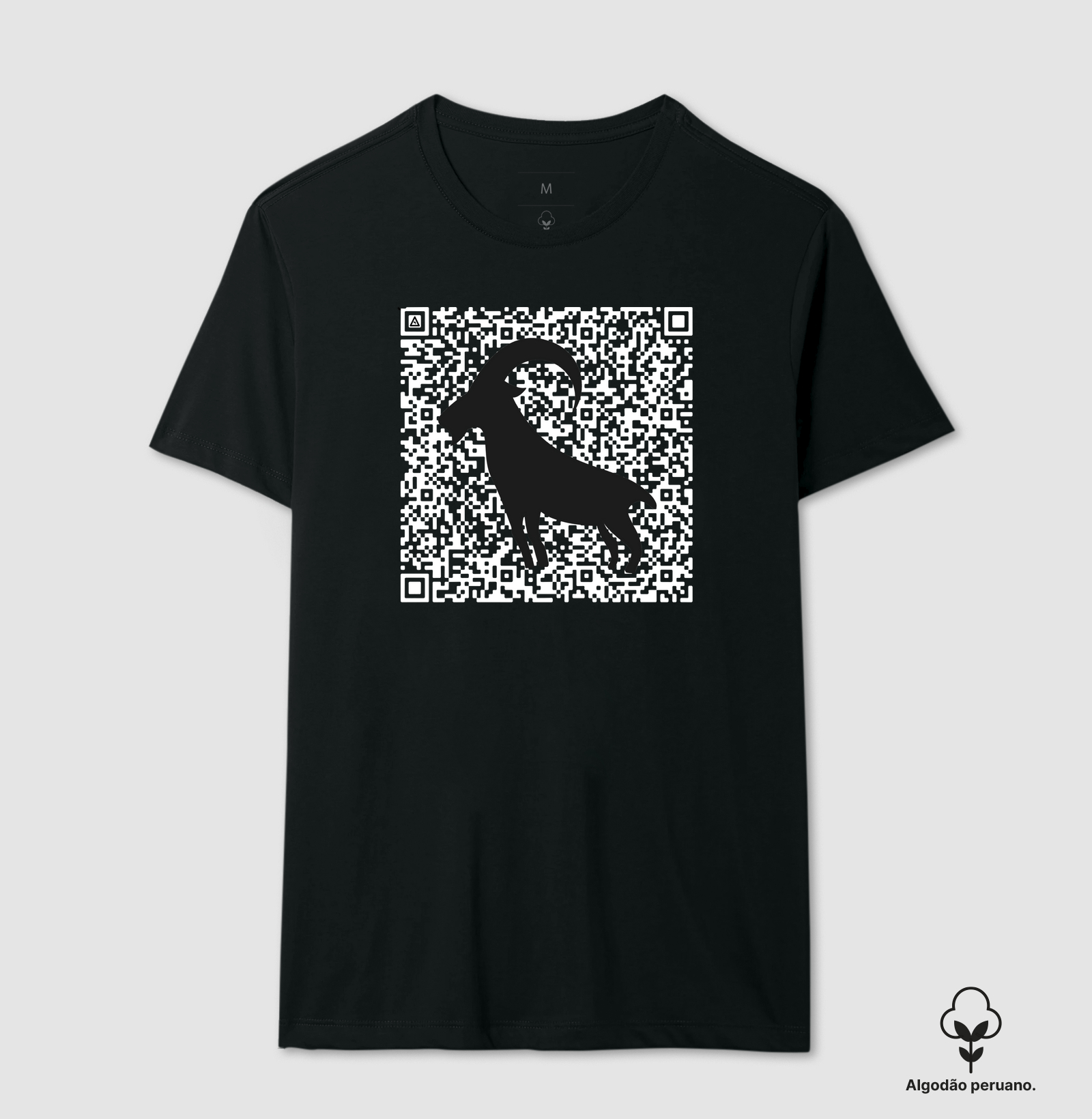 Camiseta QR Bode Algodão Peruano - Mr. GADU - Preta
