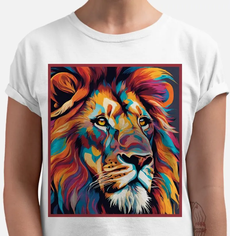 Camiseta Reserva Ink - Leão Colorido Pop Art