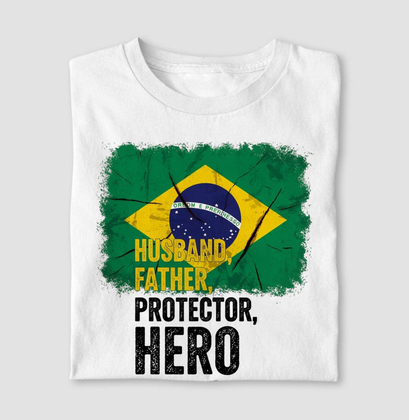 Camiseta Husband, Father, Protector, Hero – Brasil