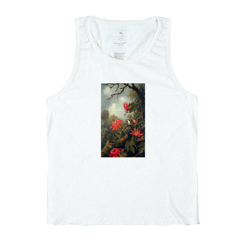 Hummingbird and Passionflowers