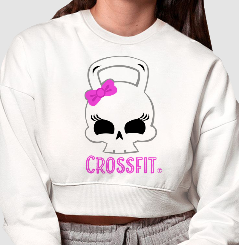 Cropped Moletom Kettlebell Skull