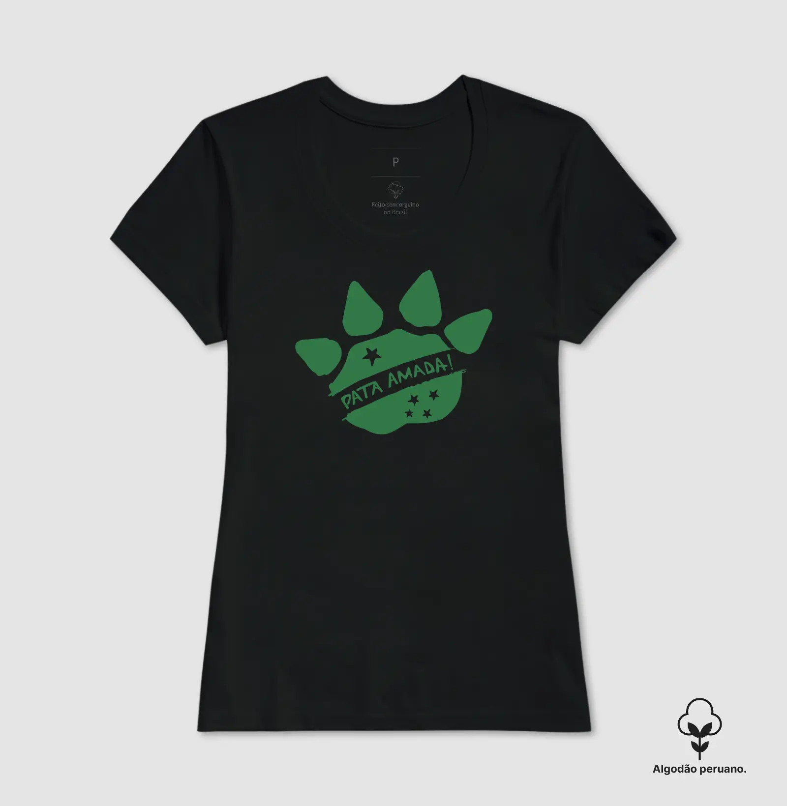 Camiseta Premium Feminina Camaleão Pata Amada - Algodão Pima