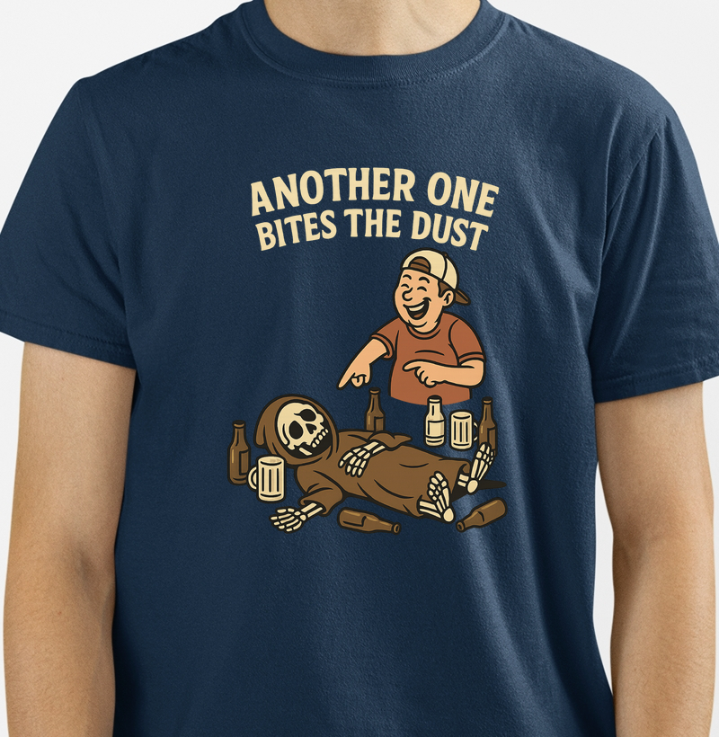 Camiseta Another One Bites The Dust – Monge Esqueleto Bebum