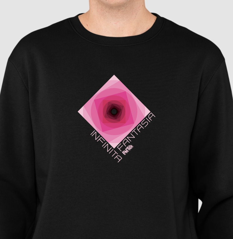 MOLETOM SUÉTER SLIM "INFINITA FANTASIA" / MAGENTA ESTAMPA MÉDIA