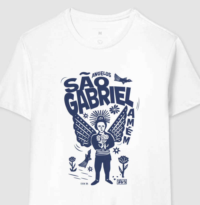 Camiseta São Gabriel – Mensagem Divina em Estilo Cordel e Vintage