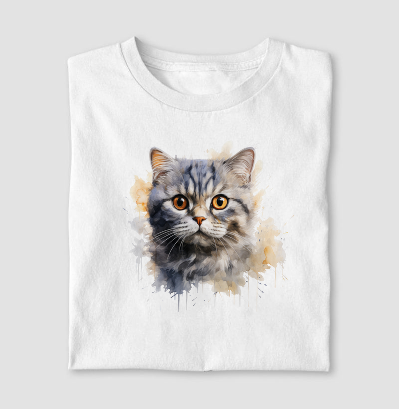 Gato British Shorthair aquarela