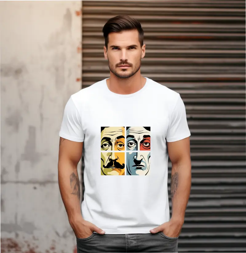 Camiseta Mosaico Moderno: Faces da Emoção