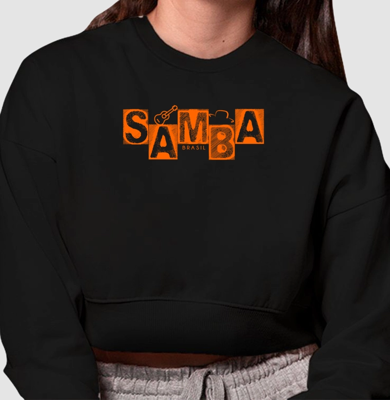 Samba texto cropped preta