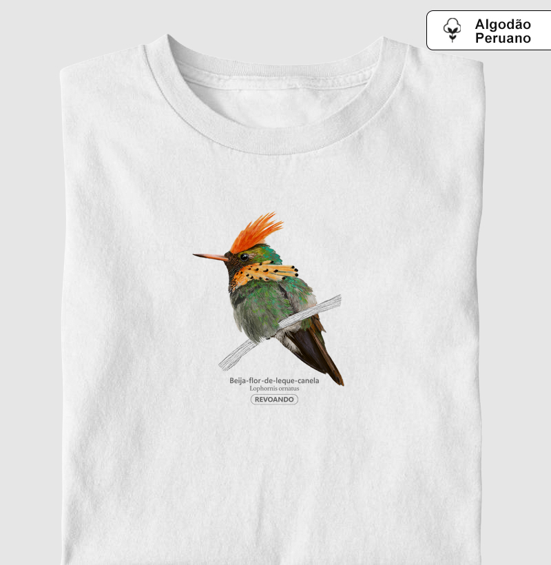 Aves do Brasil - Beija-flor-de-leque-canela - Algodão Peruano