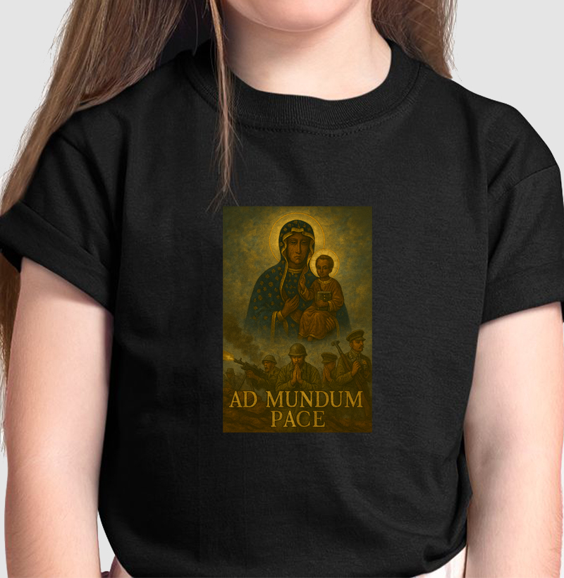 Camiseta Infantil Ad Mundum Pace "Nossa Senhora de Częstochowa"