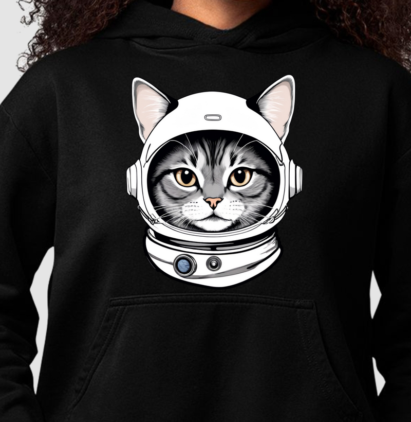 Gato Astronauta | Moletom com capuz | Unissex